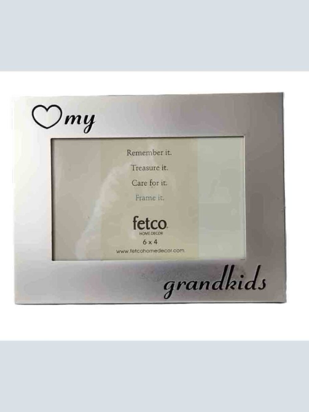 Fetco Home Decor GRANDKIDS Photo Frame For 6 X 4 Picture Gray Metal NEW